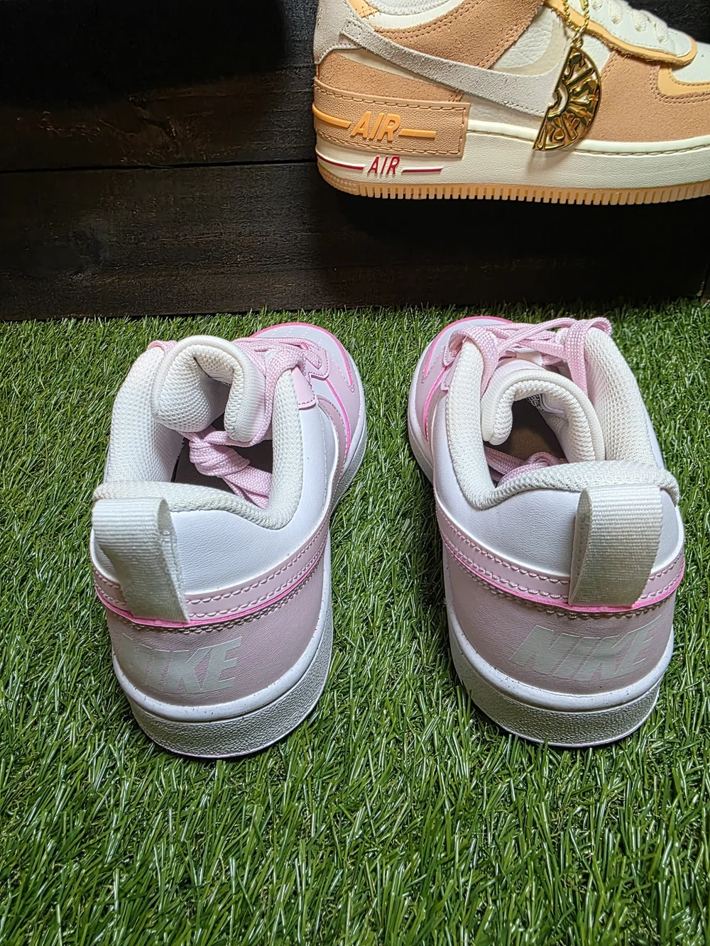 4.5y Nike Court Borough Low Recraft Gs White/ Pink Top Sneakers